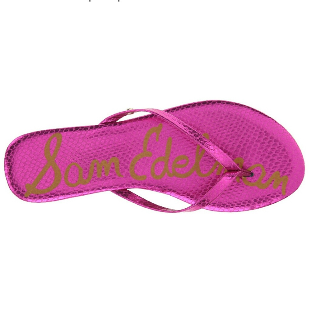 Sam Edelman Oliver Metallic Flat Snake-Embossed